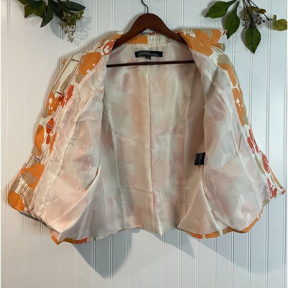 Vintage Kasper Essential Sportswear Floral Jacket With Button Front&Pockets Sz8 - Picture 6 of 13